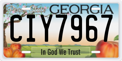 GA license plate CIY7967