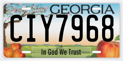GA license plate CIY7968
