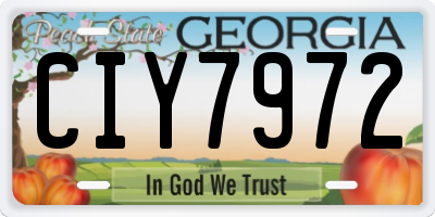 GA license plate CIY7972