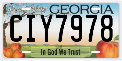 GA license plate CIY7978