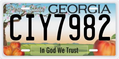 GA license plate CIY7982