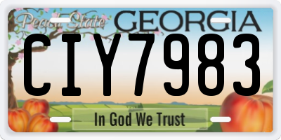 GA license plate CIY7983