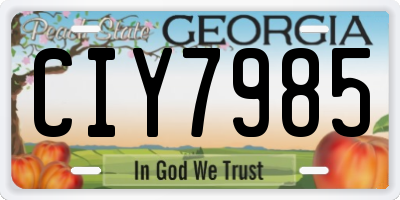 GA license plate CIY7985