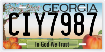 GA license plate CIY7987