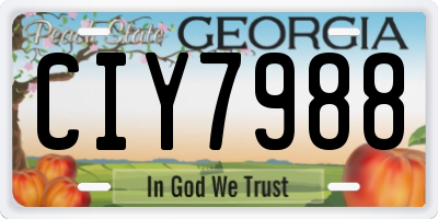 GA license plate CIY7988