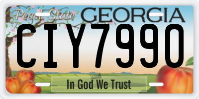 GA license plate CIY7990