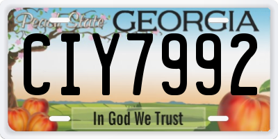 GA license plate CIY7992