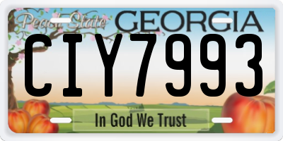 GA license plate CIY7993