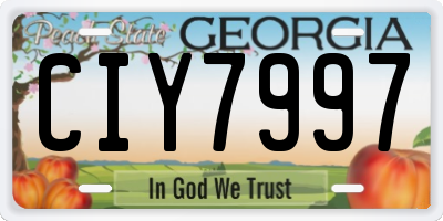 GA license plate CIY7997