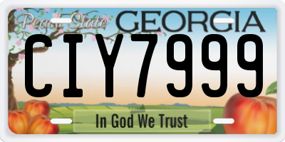 GA license plate CIY7999