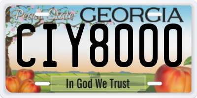 GA license plate CIY8000