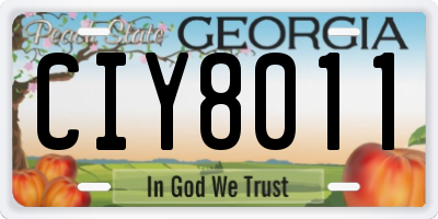 GA license plate CIY8011