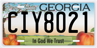 GA license plate CIY8021