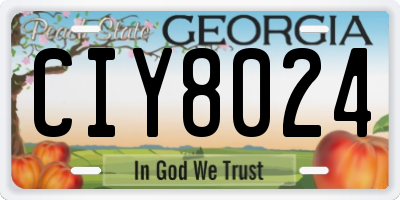 GA license plate CIY8024
