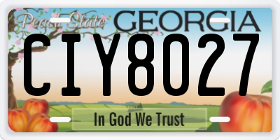 GA license plate CIY8027