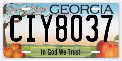 GA license plate CIY8037