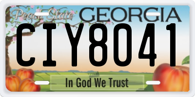 GA license plate CIY8041