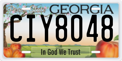 GA license plate CIY8048
