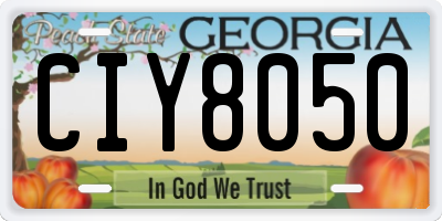 GA license plate CIY8050