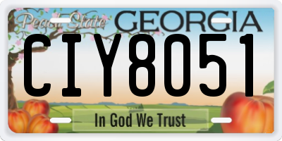 GA license plate CIY8051