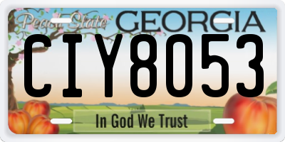 GA license plate CIY8053