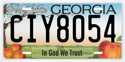GA license plate CIY8054