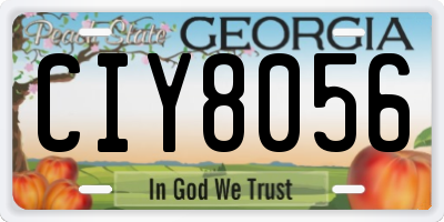 GA license plate CIY8056