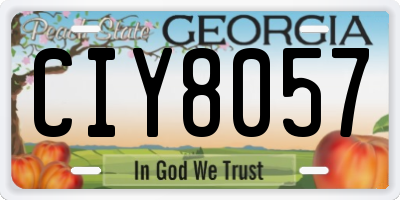 GA license plate CIY8057