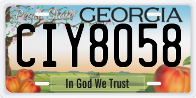 GA license plate CIY8058