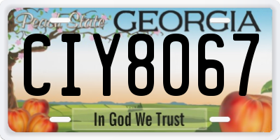 GA license plate CIY8067