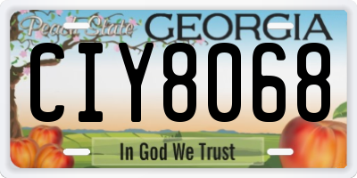 GA license plate CIY8068