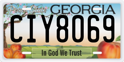 GA license plate CIY8069