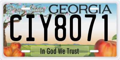 GA license plate CIY8071