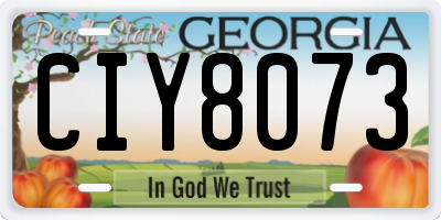 GA license plate CIY8073
