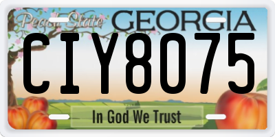 GA license plate CIY8075