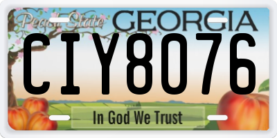 GA license plate CIY8076