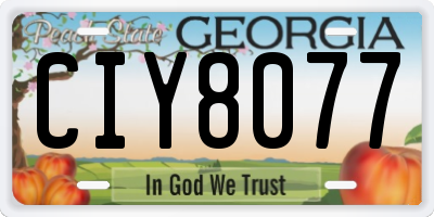 GA license plate CIY8077