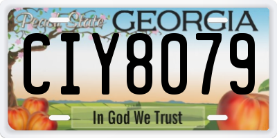 GA license plate CIY8079