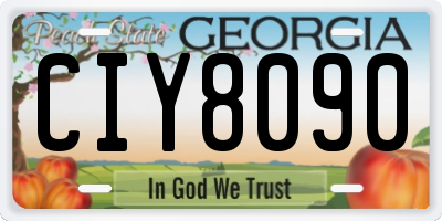 GA license plate CIY8090