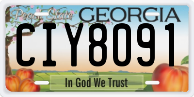 GA license plate CIY8091