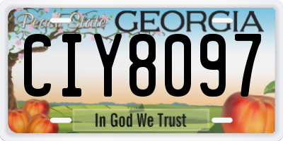 GA license plate CIY8097