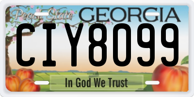 GA license plate CIY8099