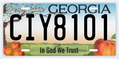 GA license plate CIY8101