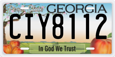 GA license plate CIY8112