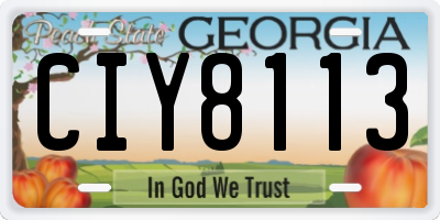 GA license plate CIY8113