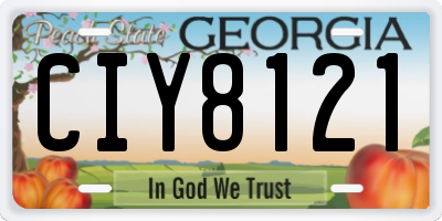 GA license plate CIY8121