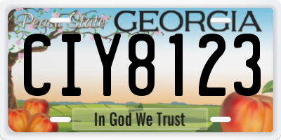 GA license plate CIY8123