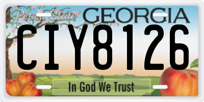 GA license plate CIY8126