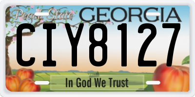 GA license plate CIY8127