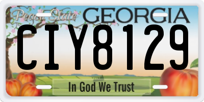 GA license plate CIY8129